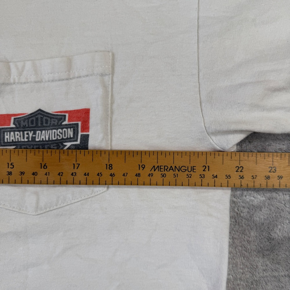 Harley Davidson Shirt Mens XL White Thunder Mountain Pocket Tee Biker Vtg Y2K - Picture 11 of 11
